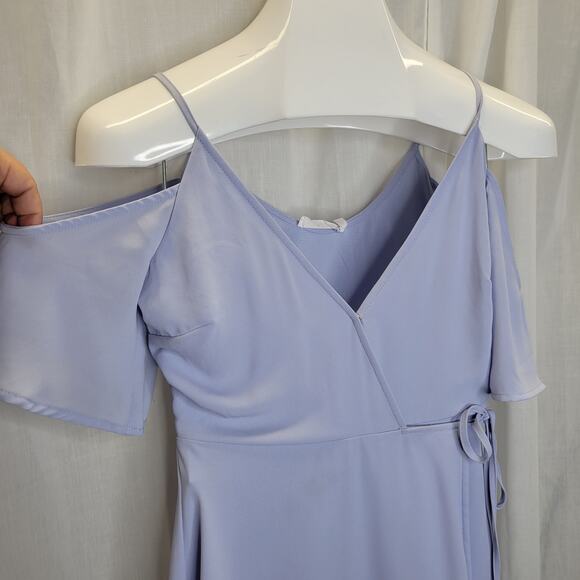 LUSH Periwinkle Cold Shoulder Wrap Dress, XS - Picture 4 of 8